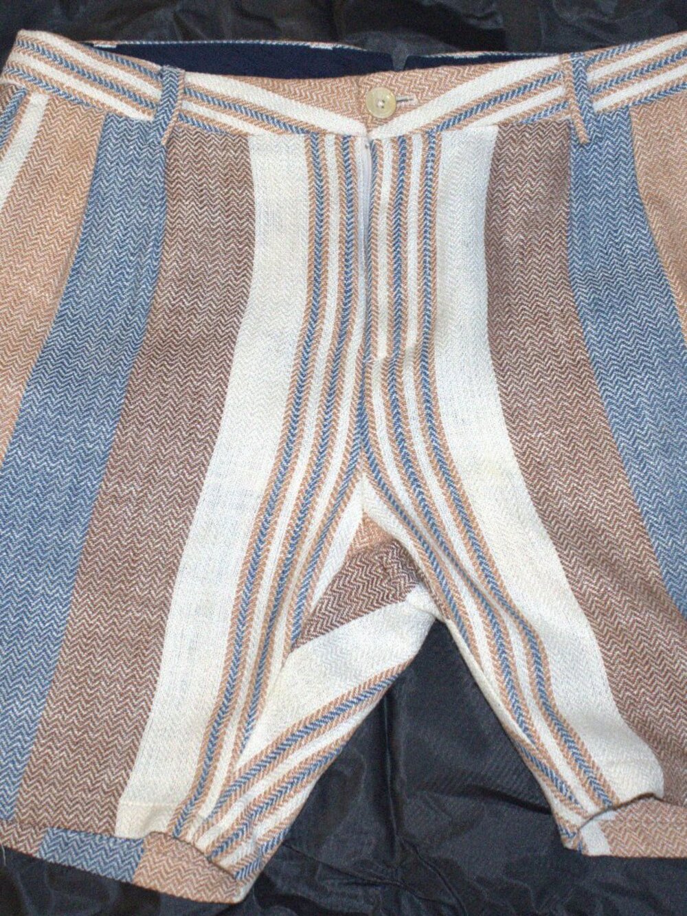 Scotch & Soda Amsterdam Couture Men’s Shorts Size 31 Pleated Striped Herringbone